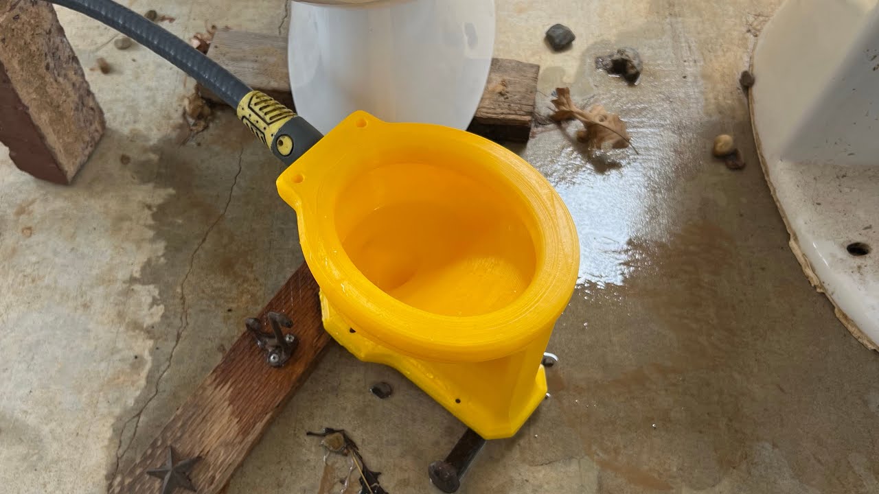 Fully Functional Miniature 8in Sunflower Yellow Neu-Modern Toilet Flushes!
