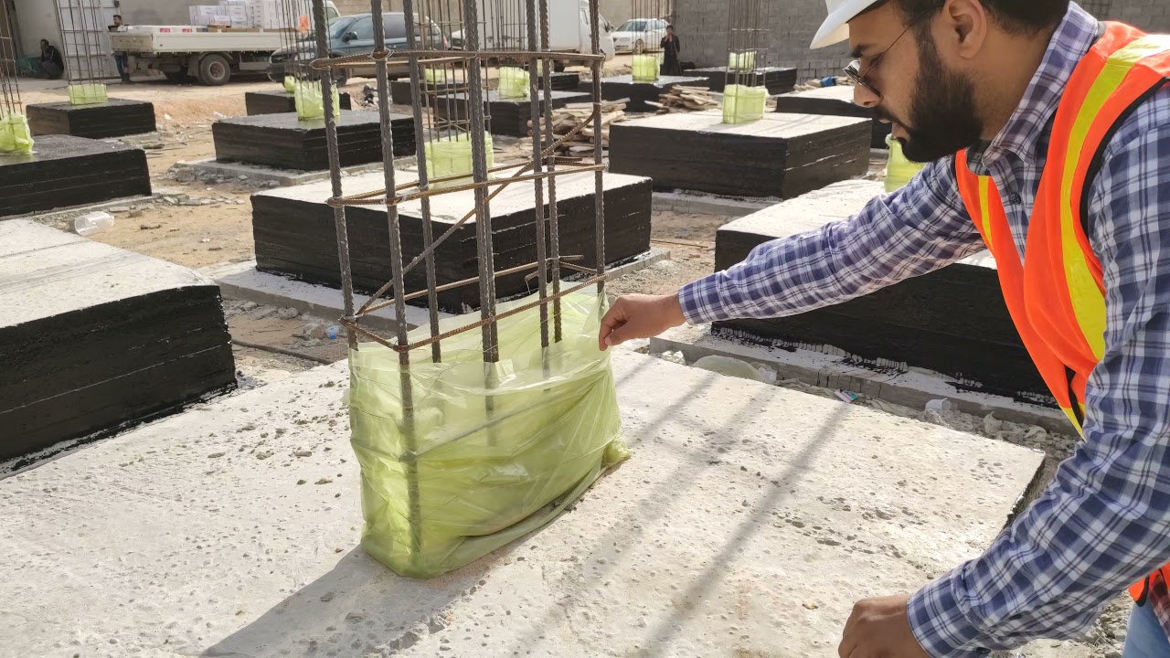 طريقة عزل القواعد للحفاظ عليها من الاملاح الموجده داخل تربة الردم