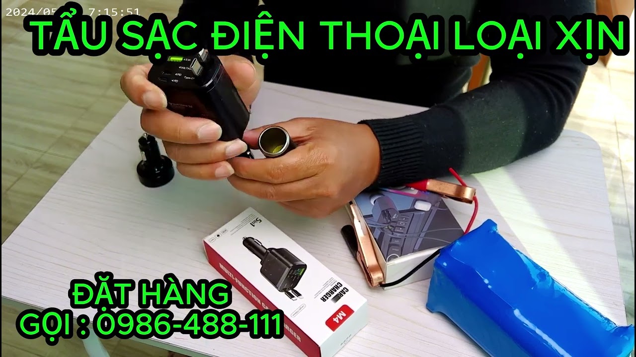 Mẫu Tẩu Sạc Điện Thoại Ô Tô Kèm Dây Siêu Bền, Sạc Nhanh Tốt Nhất Hiện Nay