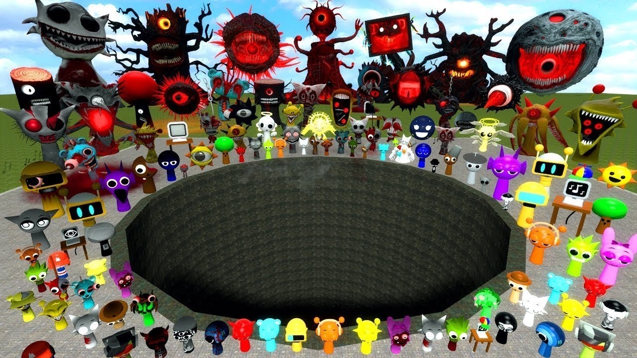 SPARTAN KICKING INCREDIBOX SPRUNKI FAMILY in ABYSS HOLE - Garry's Mod