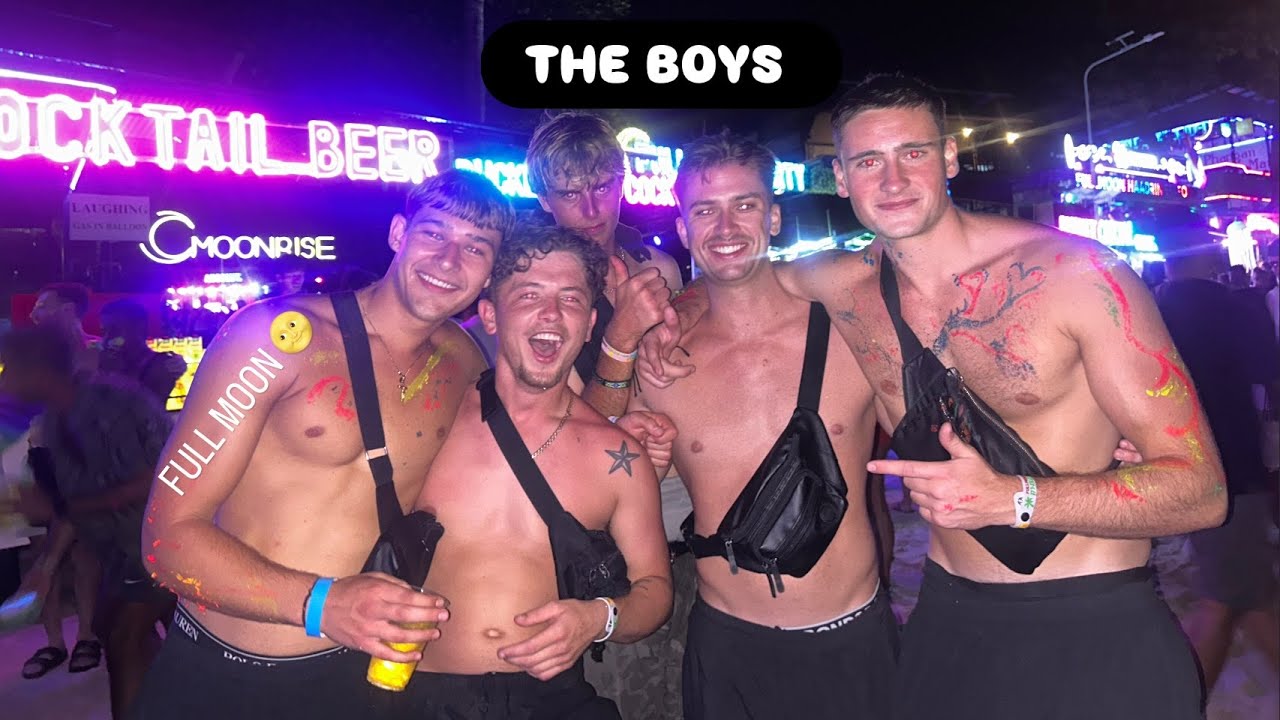 the full moon party with the boys in Thailand