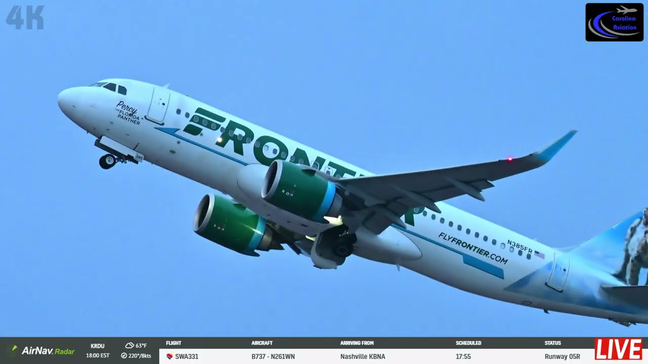 🔴LIVE 4K PLANE SPOTTING FROM: RDU RALEIGH DURHAM INT  (WED 2-18-26)🔴