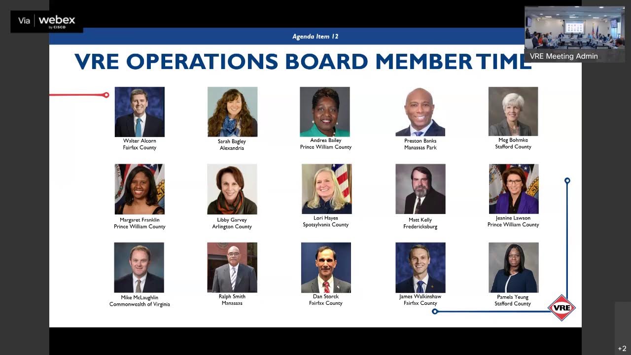 VRE Operations Board Meeting for March 2022