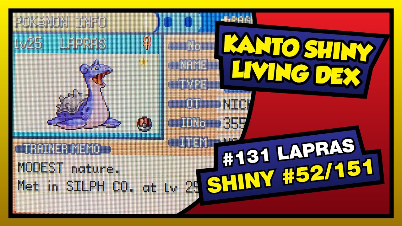 Live Shiny Lapras After 3,164 Soft Resets!!! | Kanto Shiny Living Dex #131