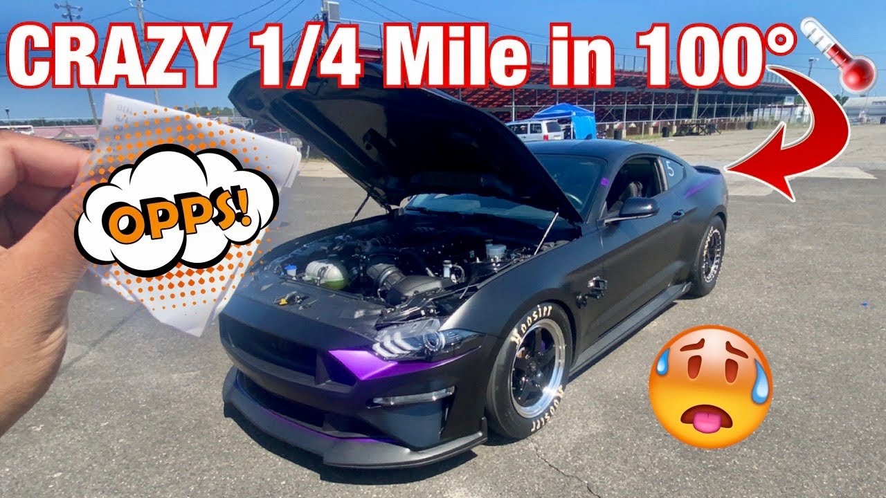 🔥 Undertaker the Whipple Mustang runs 1/4 mile in 100° Degrees! *BAD IDEA
