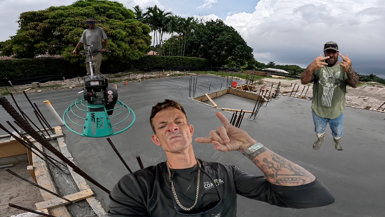 3 Experienced Florida Concrete Finishers Tackle A Big Slab