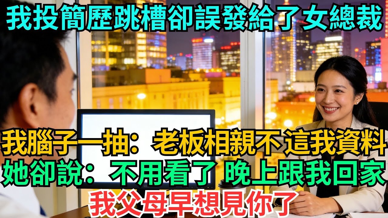 我投簡歷跳槽卻誤發給了女總裁，我腦子一抽：老闆，相親不，這我資料，她卻説：不用看了，晚上跟我回家，我父母早想見你了#職場#情感