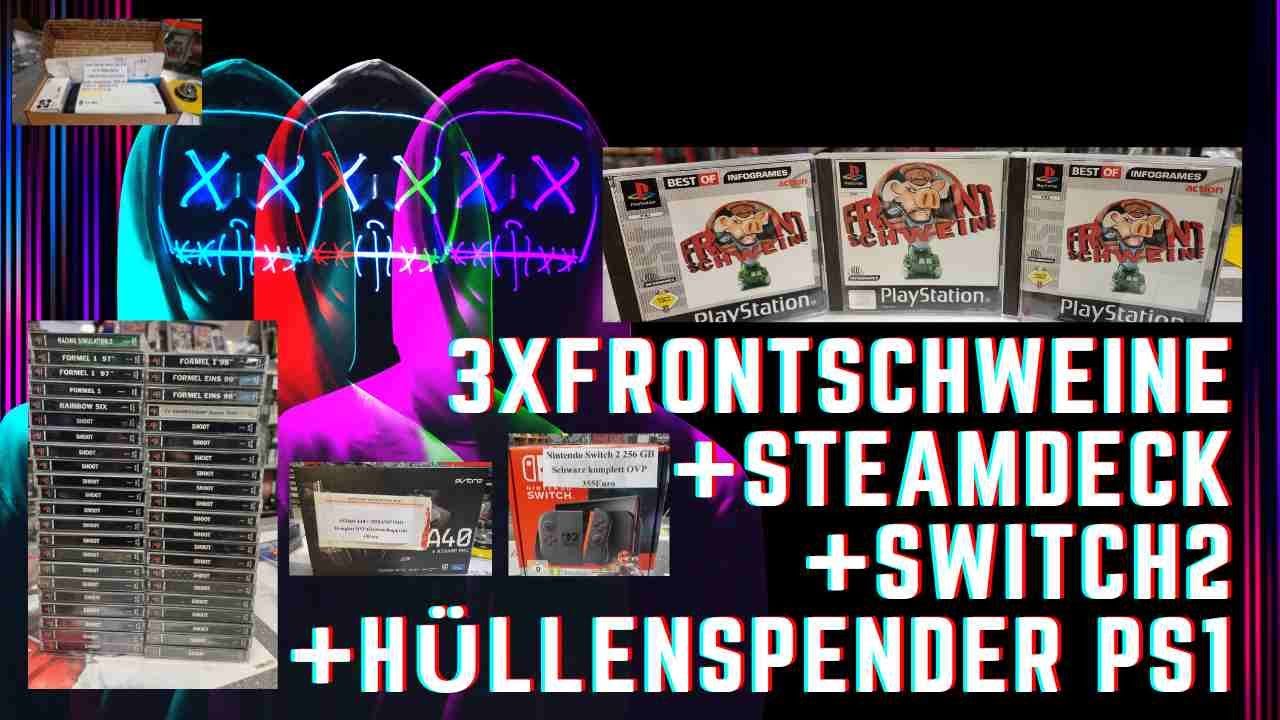 3x Frontschweine +Steamdeck +Switch2 +Hüllenspender PS1