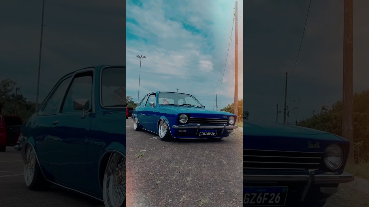 Chevette Tubar&atilde;o 🦈 #chevette #chevroletchevette #chevettera Chevrolet Chevete Azul Rebaixado BBS 17
