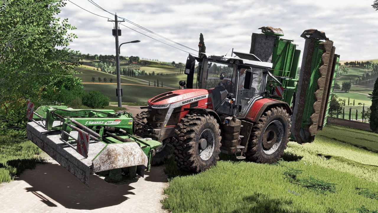 FS25  Etruria. Grass mowing with Massey Ferguson 8S.305 Xtra.