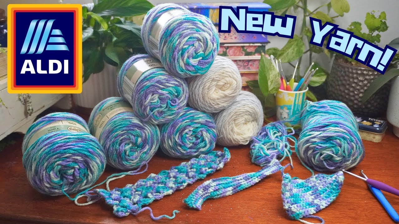 Trying new yarn from ALDI! | Haul & sample swatches