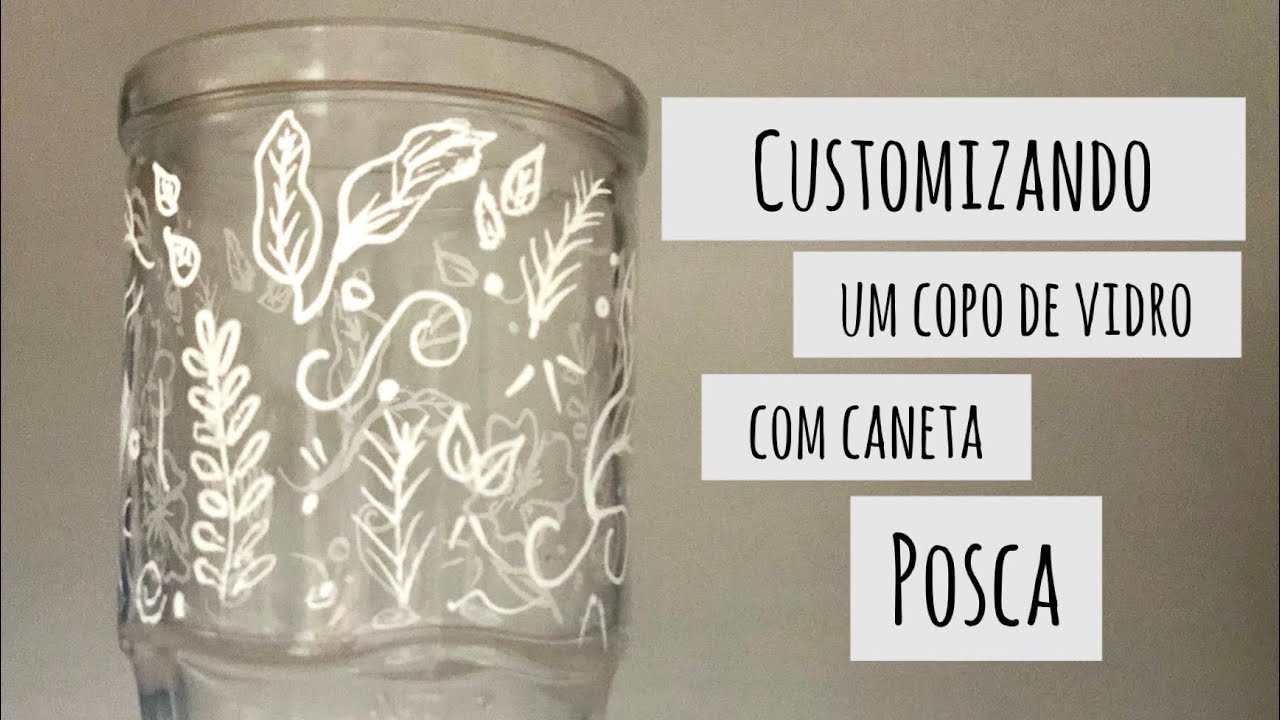 Customizando um copo de vidro com caneta posca. #posca #customizando #poscapens