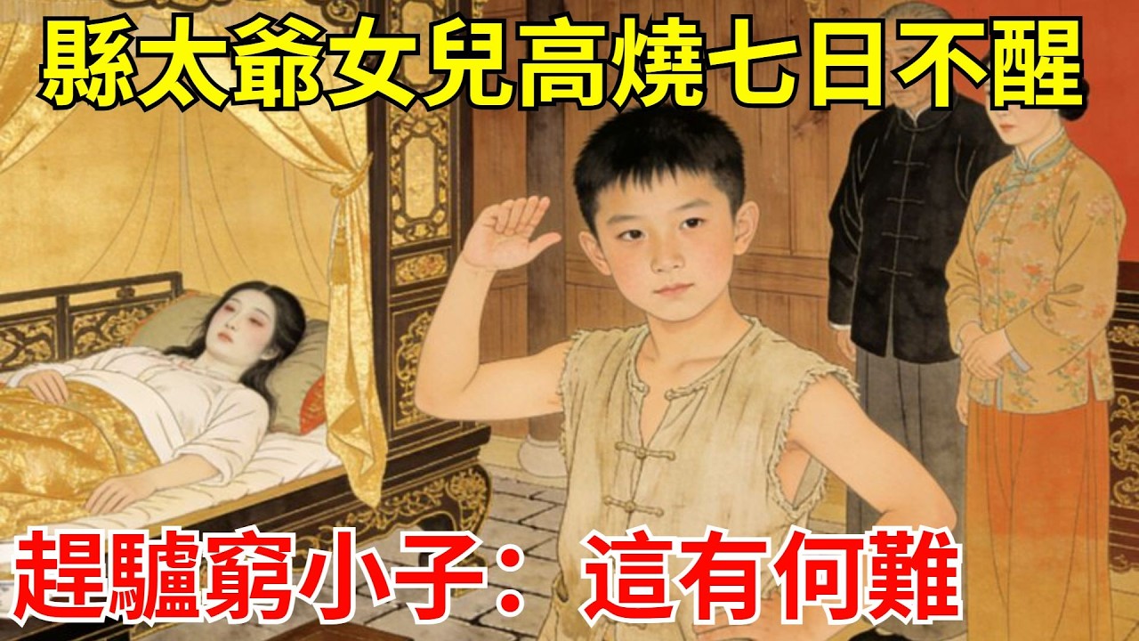 縣太爺女兒高燒七日不醒，名醫搖頭準備後事！誰料趕驢窮小子蹲門口嘀咕：這有何難？一碗湯藥灌下，姑娘當場坐起！#故事頻道#聽書#民間故事#說書#善有善報#爽文
