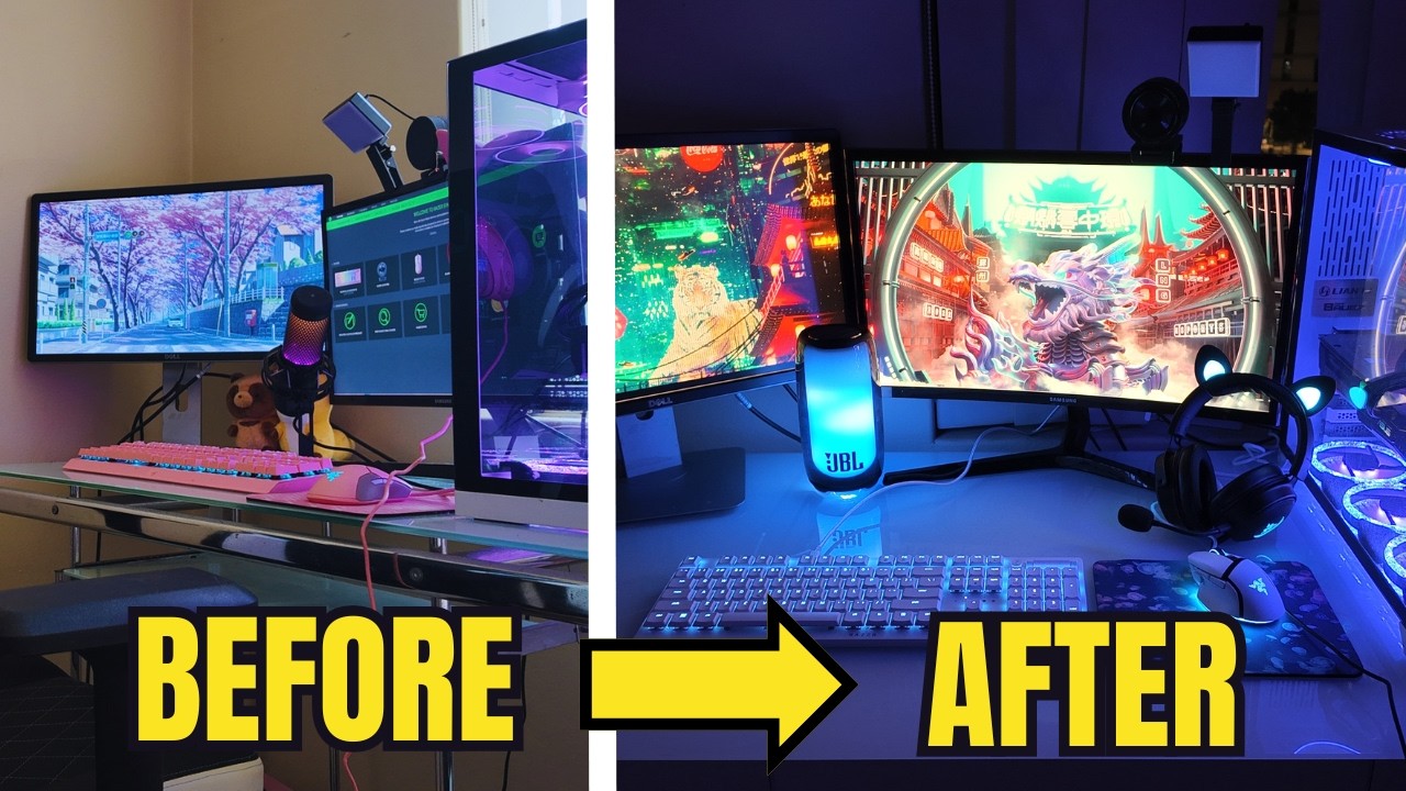 PC Setup Transformation 2026💫 building furniture, unboxing Razer peripherals + more