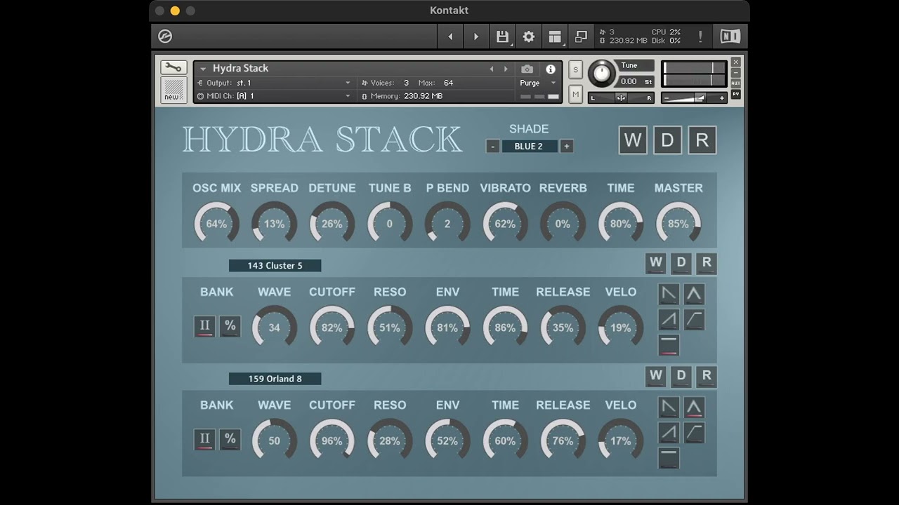 Hydra Stack for Kontakt (Hydrasynth wavestack)