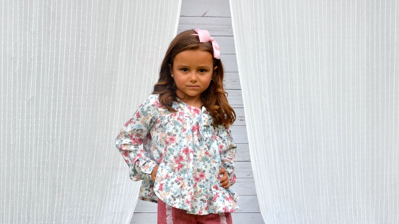 Blusa con canesú y volante en el bajo. REVISTA PATRONES INFANTILES Nº 5