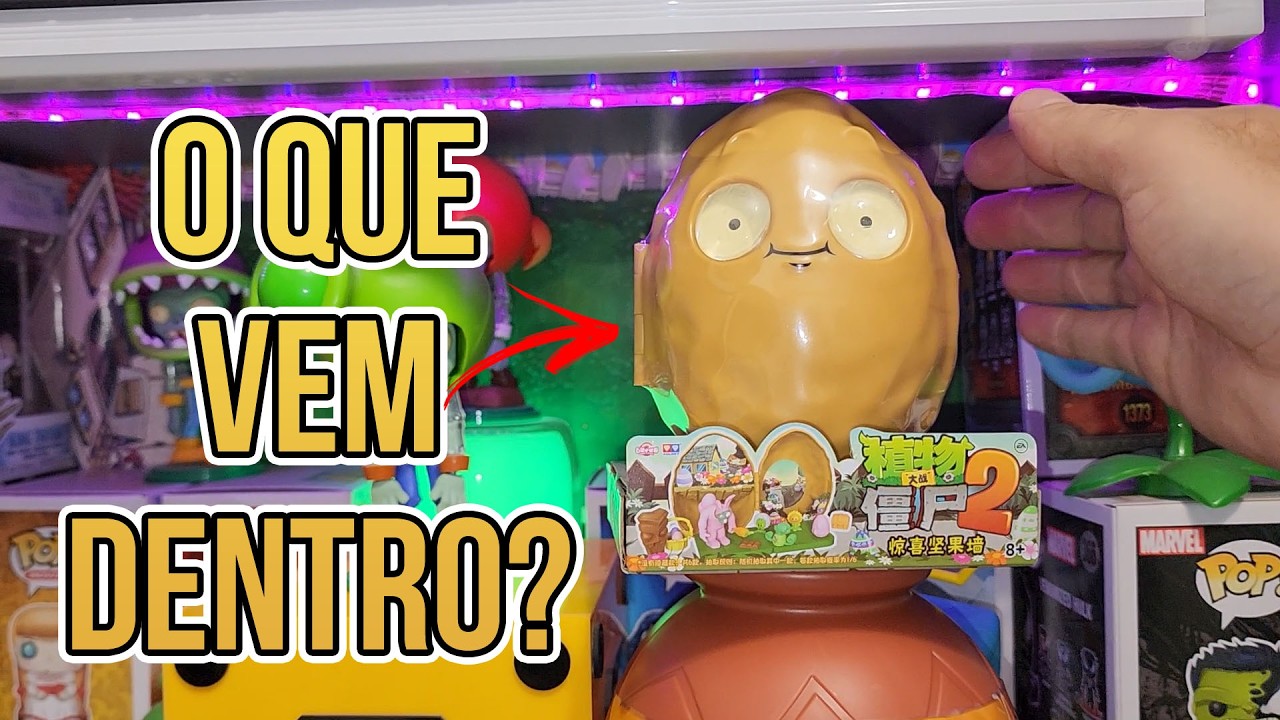 O QUE VEM DENTRO DA NOZ GIGANTE DO PLANTS VS ZOMBIES ( ESTATUETA COLECIONAVEL )