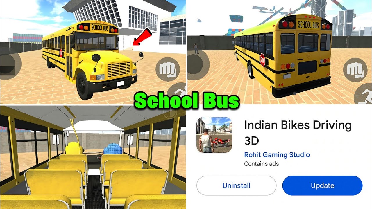 School Bus Cheat Code In Indian Bike Driving 3d | Indian Bike Driving 3d School Bus Cheat Code 