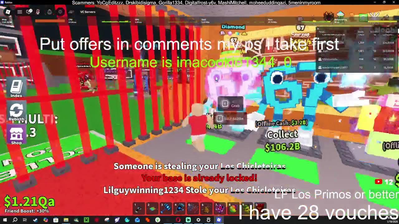Trading and Indexing stuff with viewers in chat