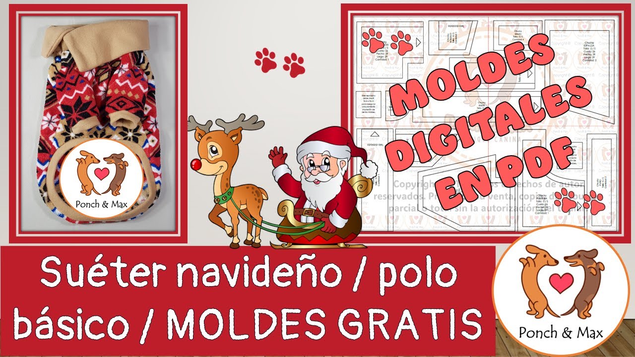 DIY 🐶 Elaboración de suéter navideño / polo básico / ropa navideña 📌 🥰 Ropa para perros y mascotas ❤