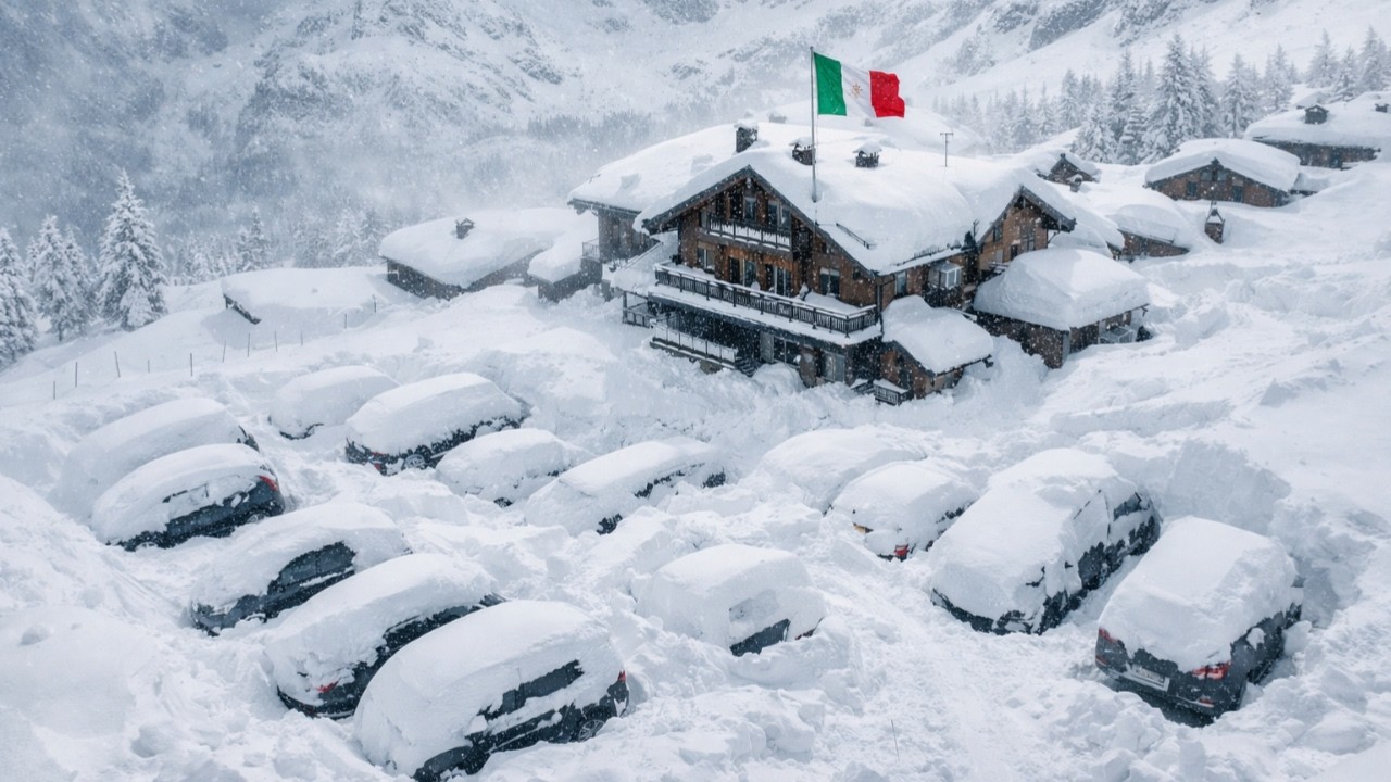 Chaos śnieżny we Włoszech! Samochody i domy zasypane na Monte Rosa, Straszliwy śnieg w Alpach