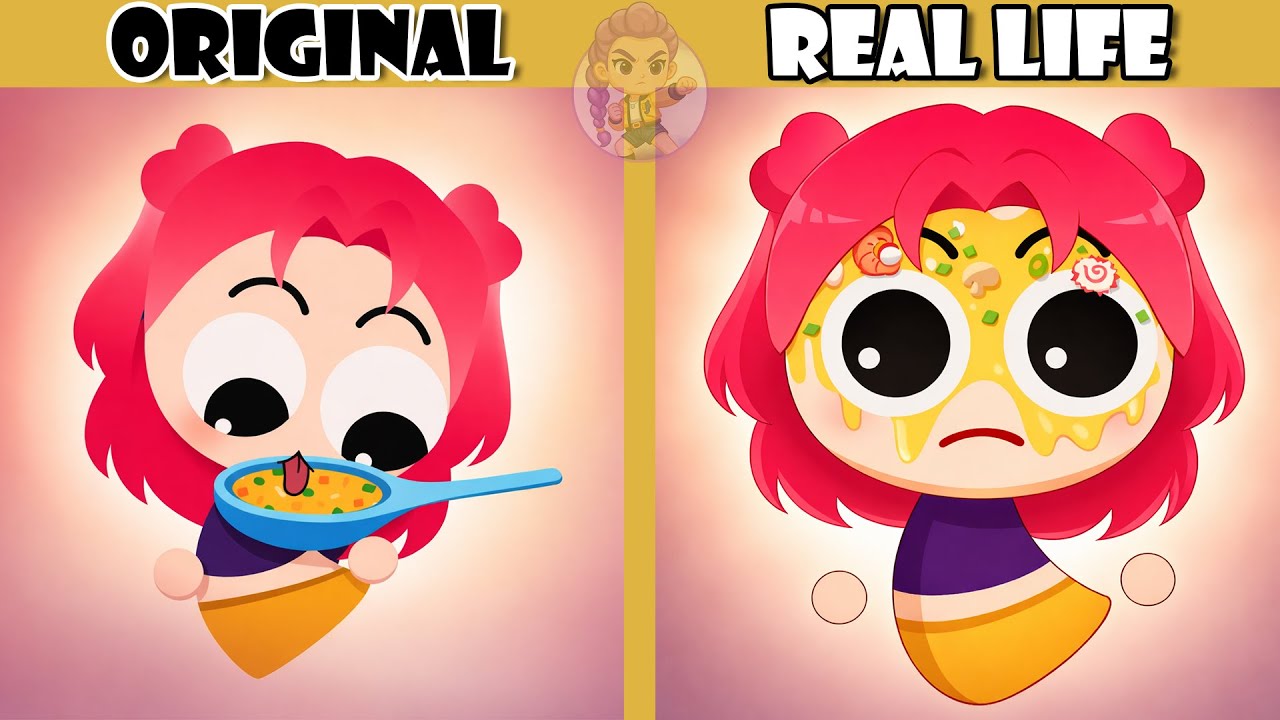 Chibi Mira Soup Spoon Prank 🍲 | KPop Demon Hunters Animation | Original vs Plush Toys