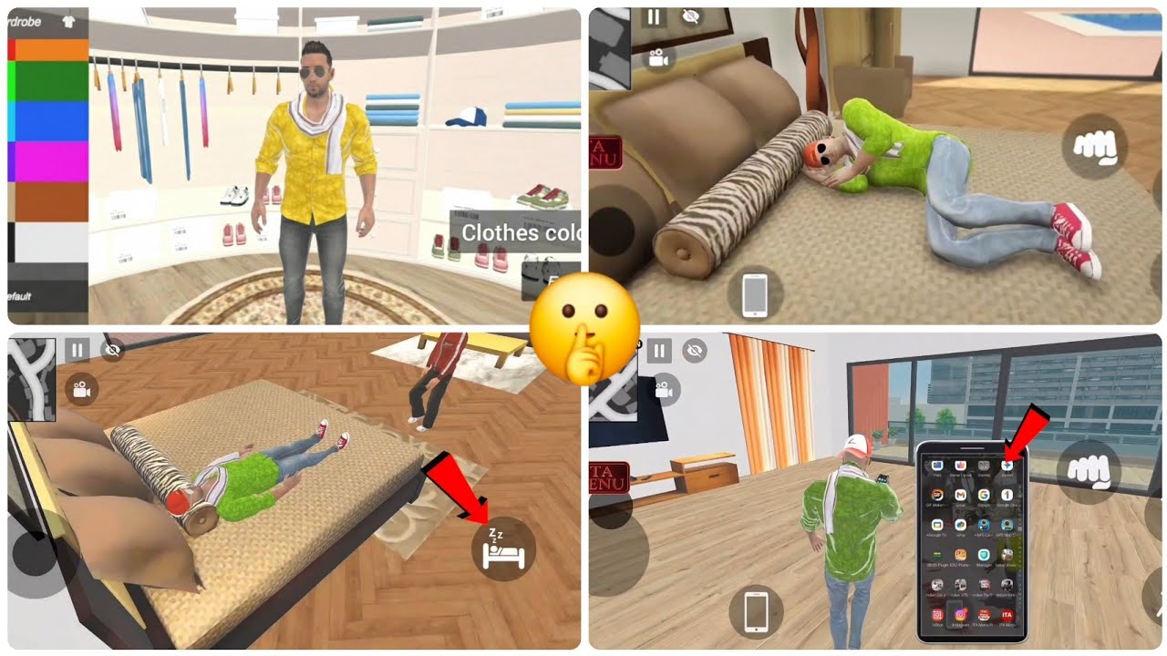 Indian Theft Aura Simulator 🤫 Custom cloth Texture + sleep mod New Update cheat codes 🤩🤯