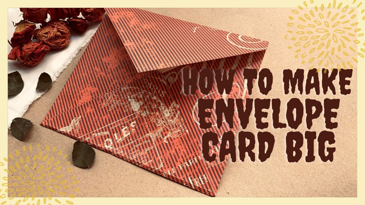 How to make envelope card big || make envelope with color papers || vintage envelope || DIY