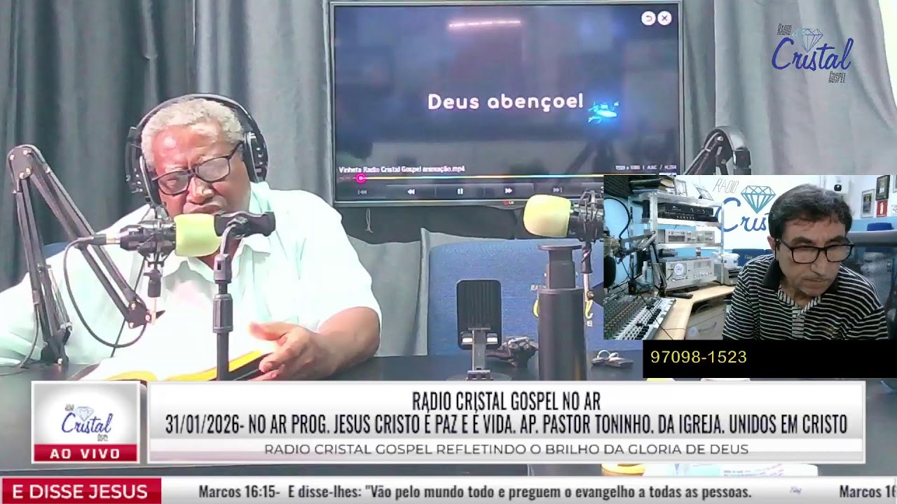 31/01/2026- No Ar Prog. Jesus Cristo é Paz e é Vida, ap. Pastor Toninho, da Igreja, Unidos em Cristo