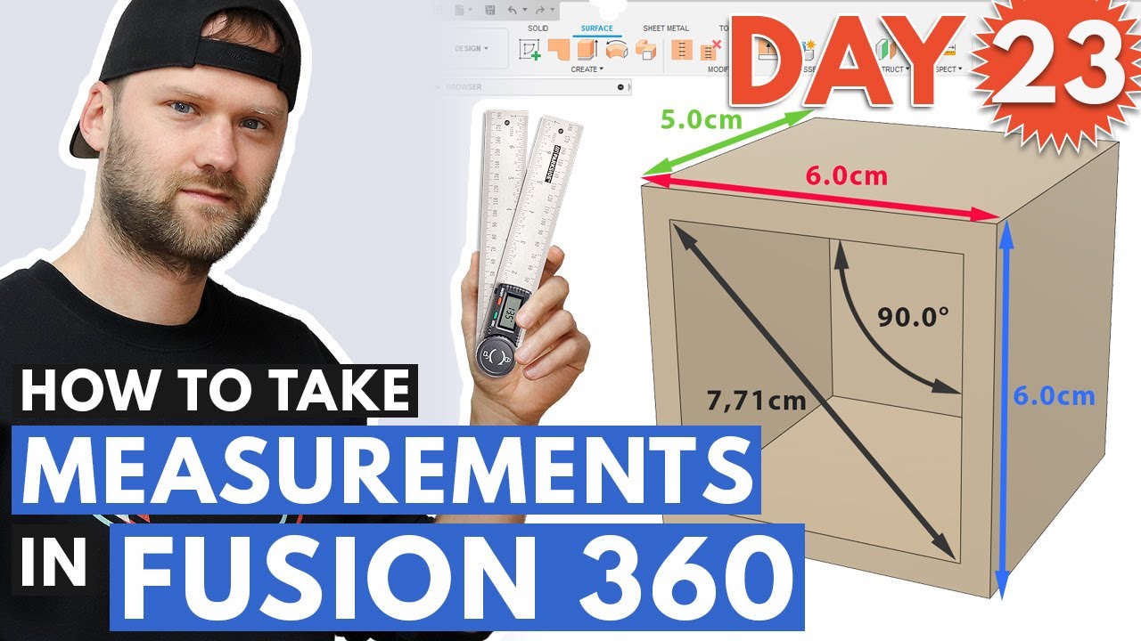 How To Take Measurements In Fusion 360 - Day 23