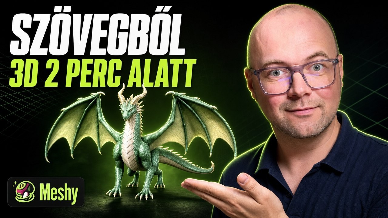 Meshy AI &eacute;lesben: 3D modell sz&ouml;vegből &eacute;s fot&oacute;b&oacute;l | 2026