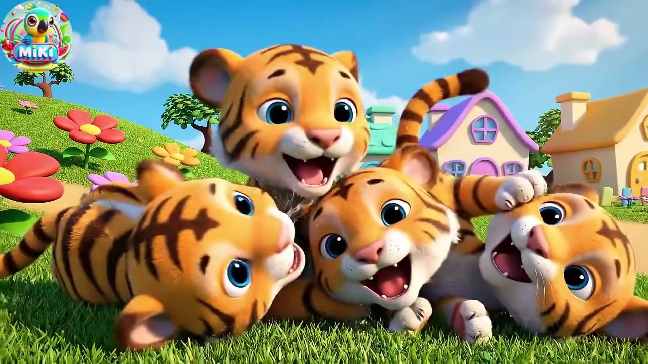 Five Little Tigers Roar Roar Roar 🐯 | Wild Animal Song & Counting Rhymes