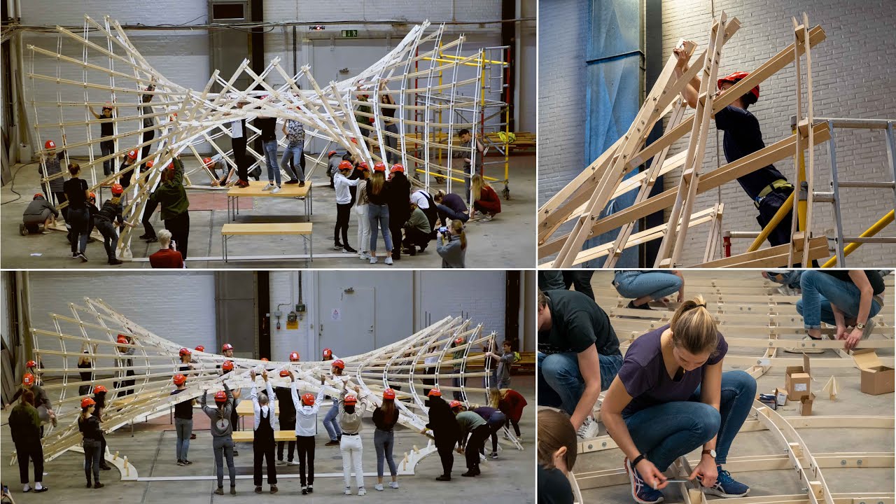 Asymptotic Timber Gridshell 2.0 - Timelapse