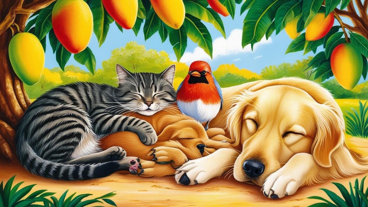 Fall Deep Sleep, Dogs, Cats,  birds in Garden   Deep Meditation ~Dream Music Study, SleepMusic