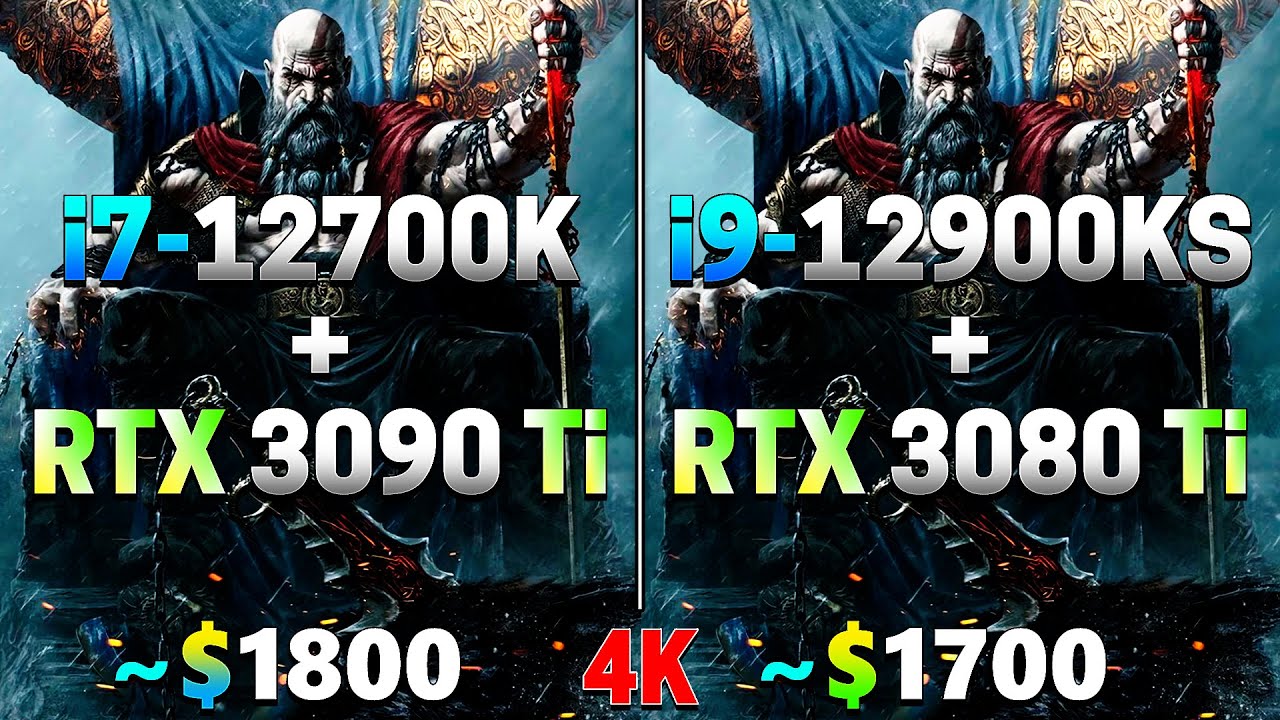 Core i7 12700K + RTX 3090 Ti vs Core i9 12900KS + RTX 3080 Ti | PC Gameplay Benchmark Tested