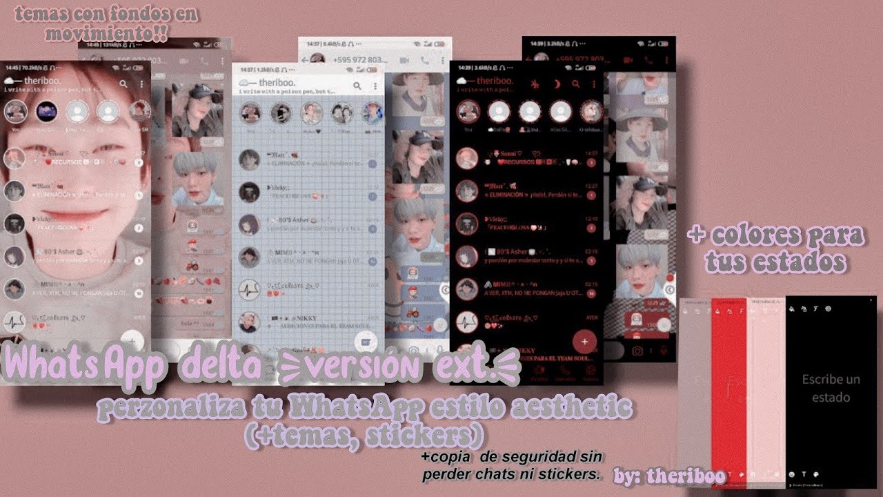 🏷️ — WhatsApp Delta (vers. ext.) personaliza estilo aesthetic+colores p/ estado, backup by theriboo