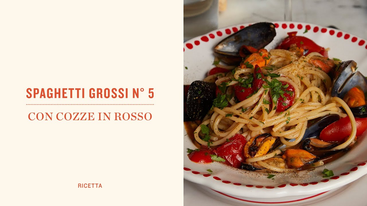 SPAGHETTI GROSSI n° 5 con COZZE in ROSSO