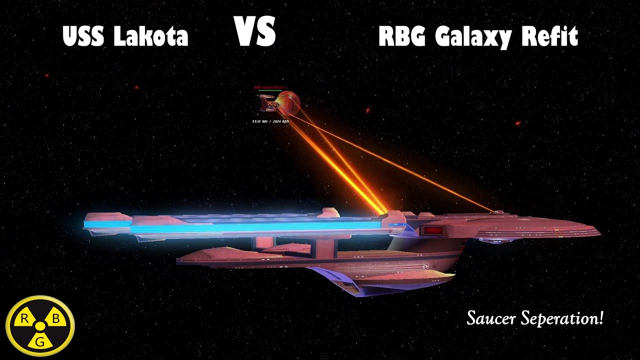 USS Lakota VS RBG Galaxy Refit | Star Trek Ship Battle | Bridge Commander | Retro Badger Gaming
