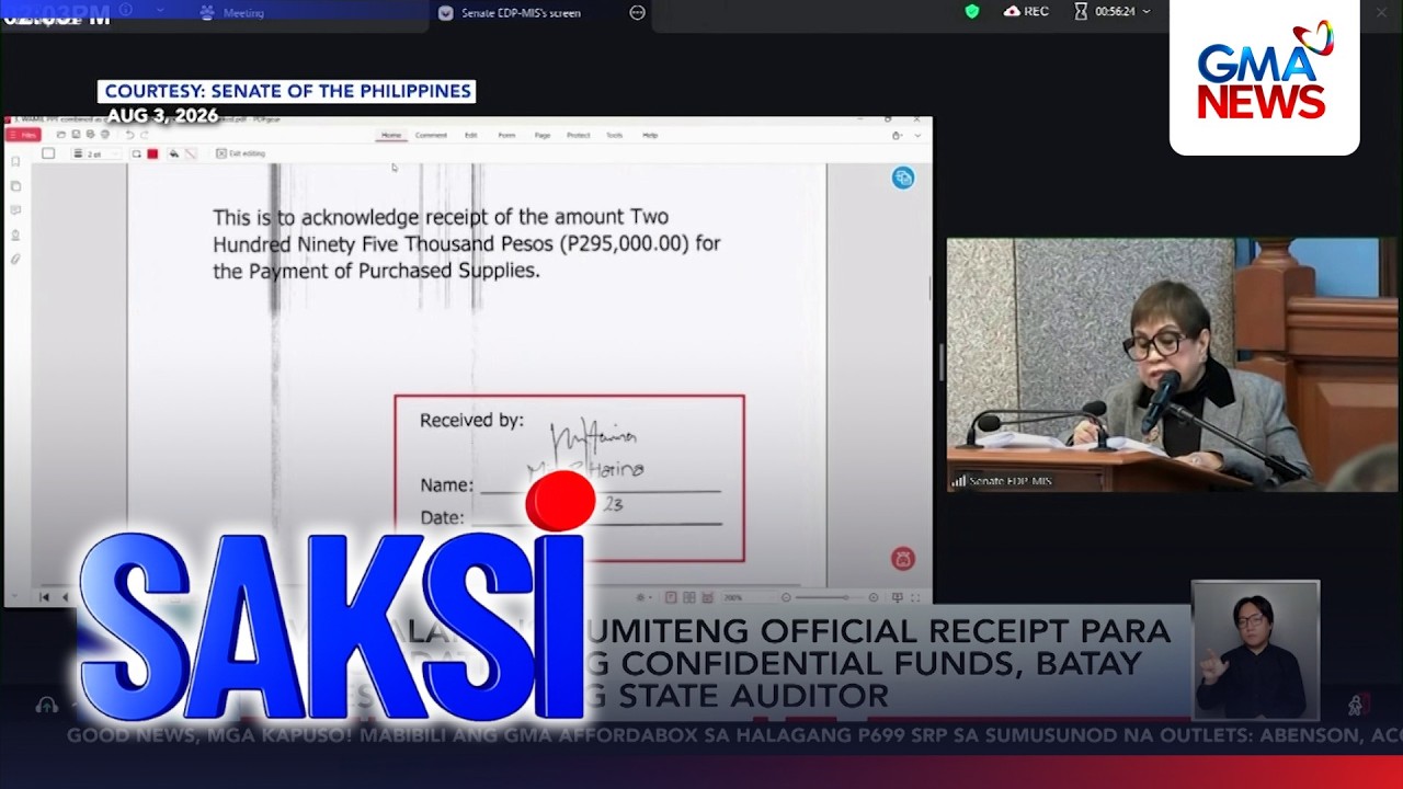 No official receipts in OVP's P125-M confidential funds liquidation &mdash; COA witness | Saksi