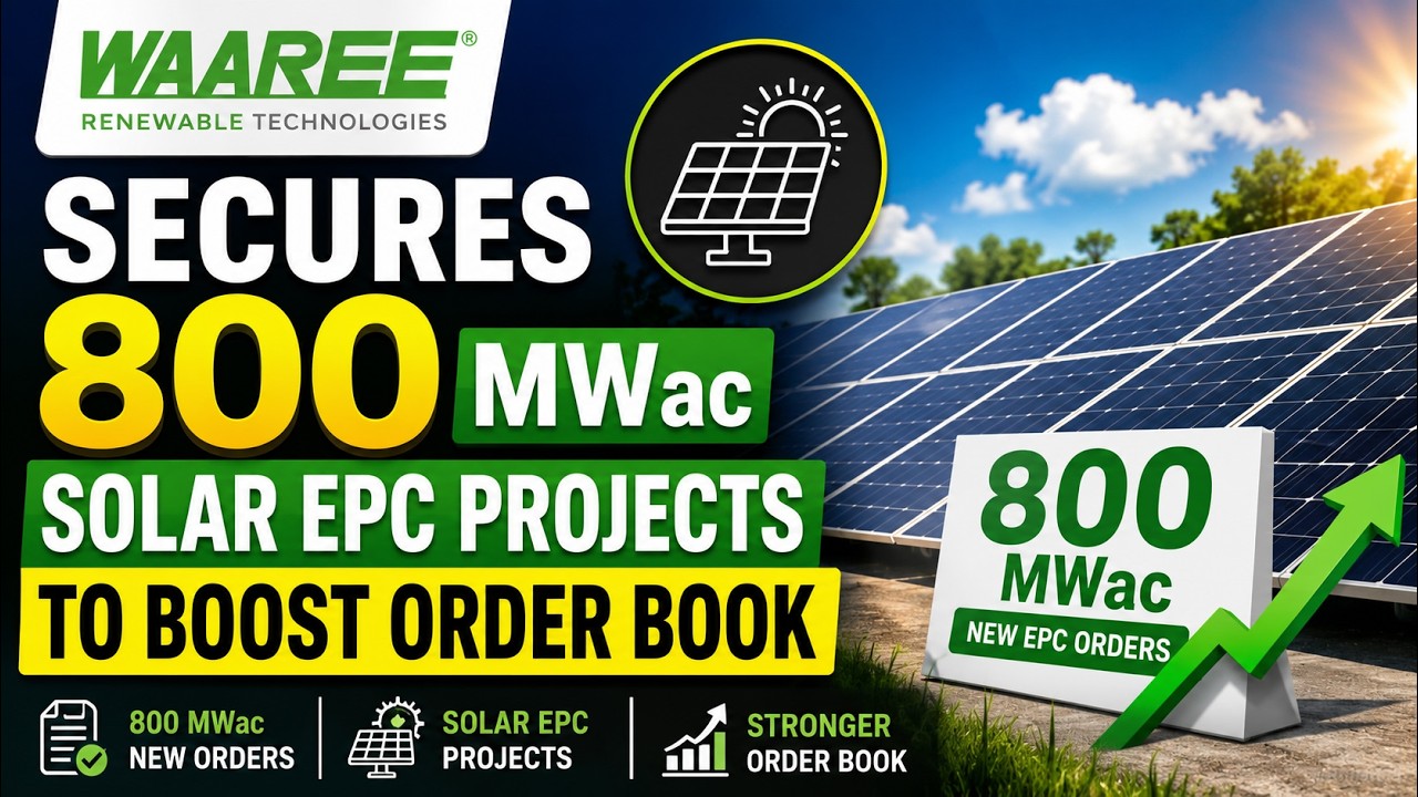 Waaree Renewable⚡Wins 800 MW Solar Projects🔥Biggest Solar EPC Boost 🚀 Share Latest News #waaree