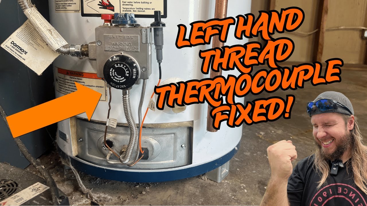 How to Replace Whirlpool Water Heater Thermocouple with left hand threads! (with parts you can find)