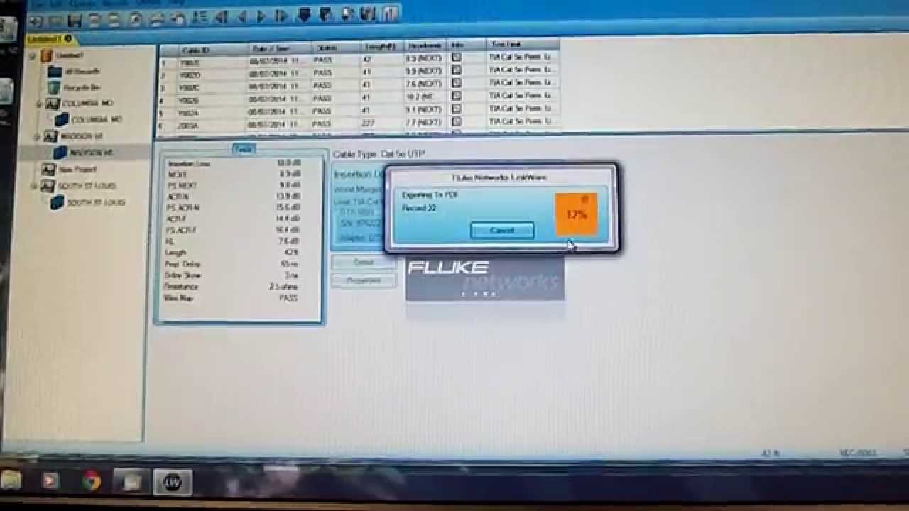 Downloading test results from your Fluke