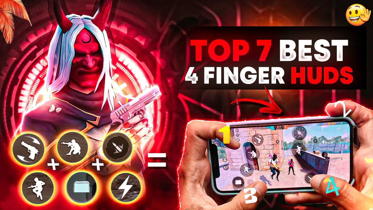 Top 7 Best 4 Finger Custom Hud Free Fire 2023⚡{MOVMENT+HEADSHOT}😯4 Finger Custom Hud Free Fire 🔥