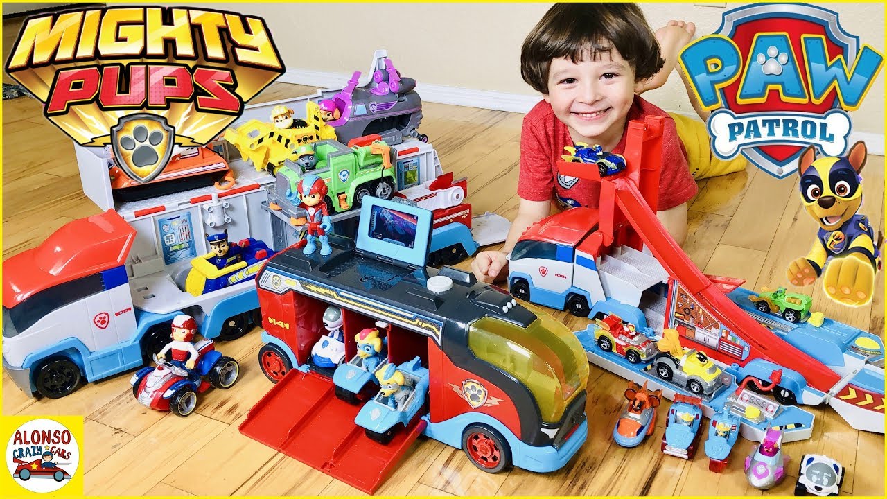 Paw Patrol Mighty Cruiser Launch’N Haul Paw Patroller Cruiser and Paw Patroller Rescue & Transport