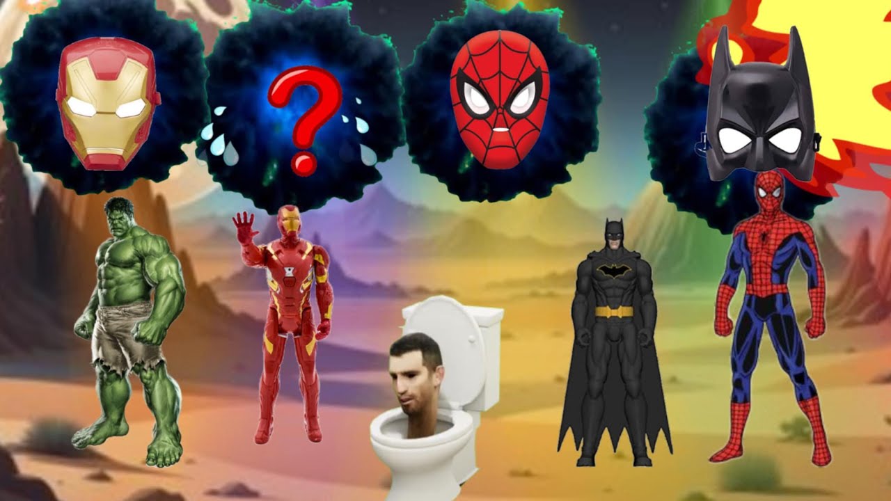 الابطال الخارقين مع اسكبدي تواليت  |اسبايدر مان -هالك _ايرون مان _باتمان -حكايات إيمي |Super heroes