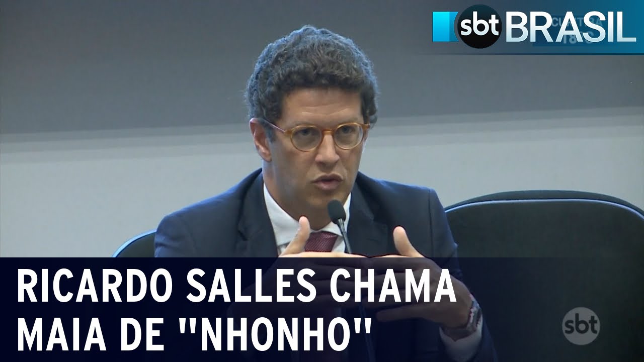 Via rede social, ministro Ricardo Salles chama Rodrigo Maia de "Nhonho" | SBT Brasil (29/10/20)