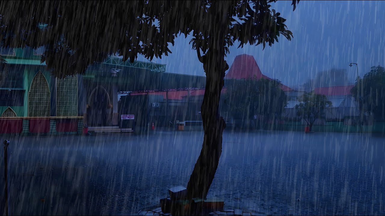 Rainy Night Put You to Sleep Instantly | Strong Rainfall on Tin Roof & Thunder | White Noise