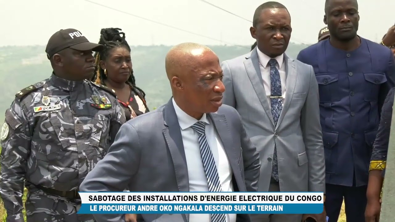 Le procureur de la République, Oko Ngakala, se rend sur le site du sabotage des pylônes électriques