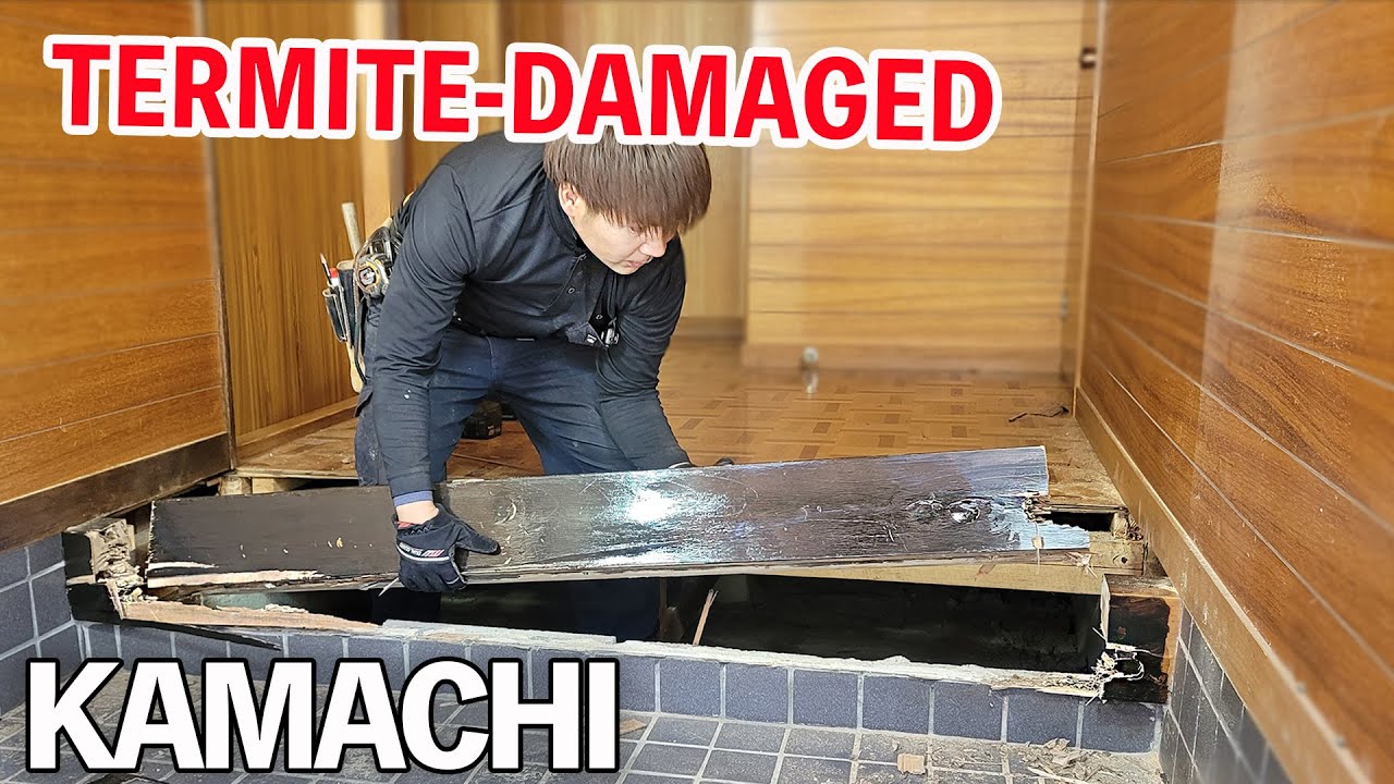 Massive Termite Damage! Japanese Carpenter Struggles to Replace Entrance Frame in Renovation