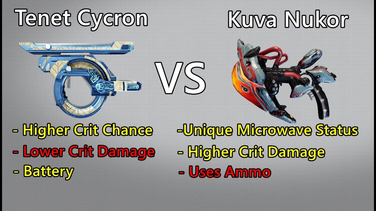 Comparing Tenet Cycron To Kuva Nukor (Warframe)